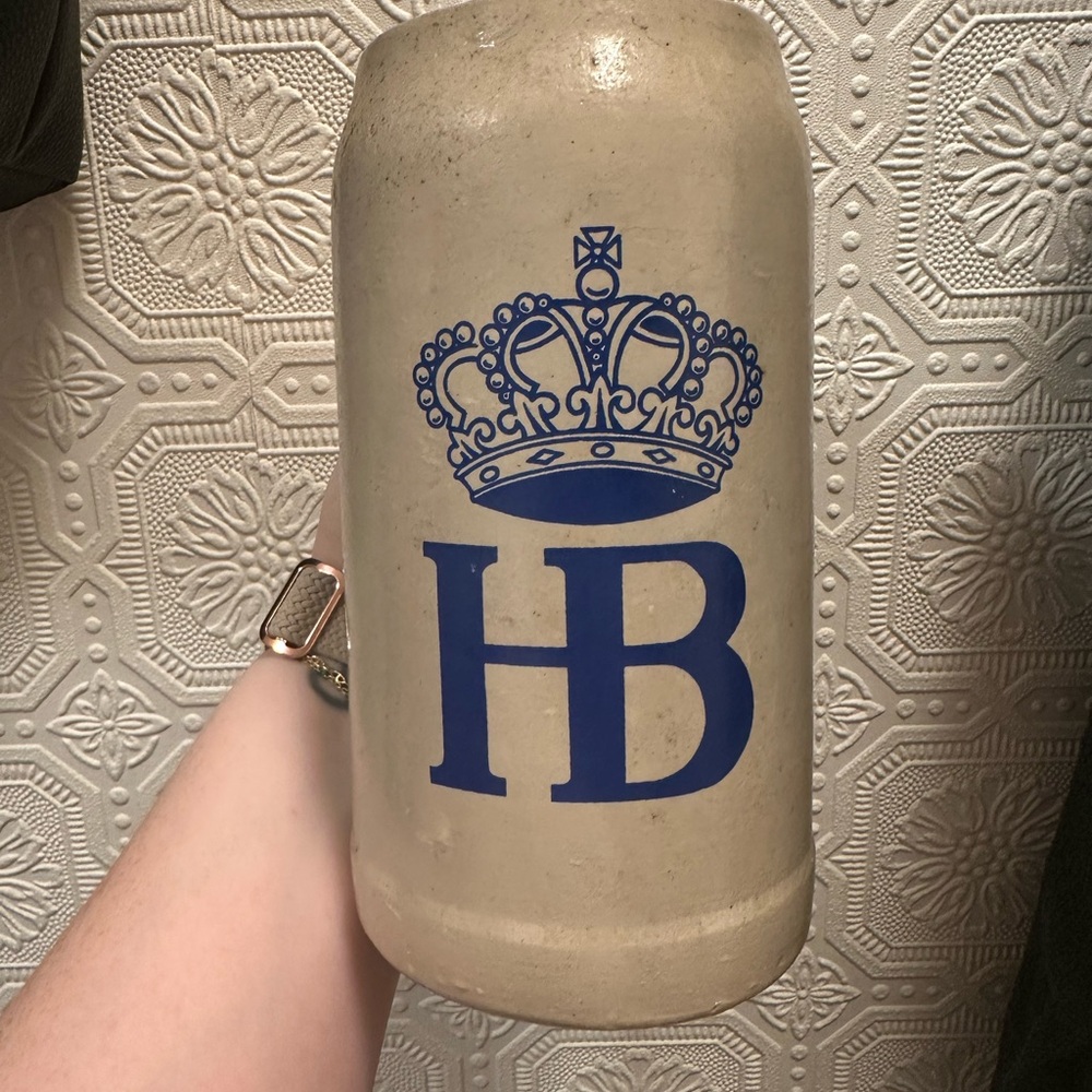 Vintage Blue and Cream Beer Stein